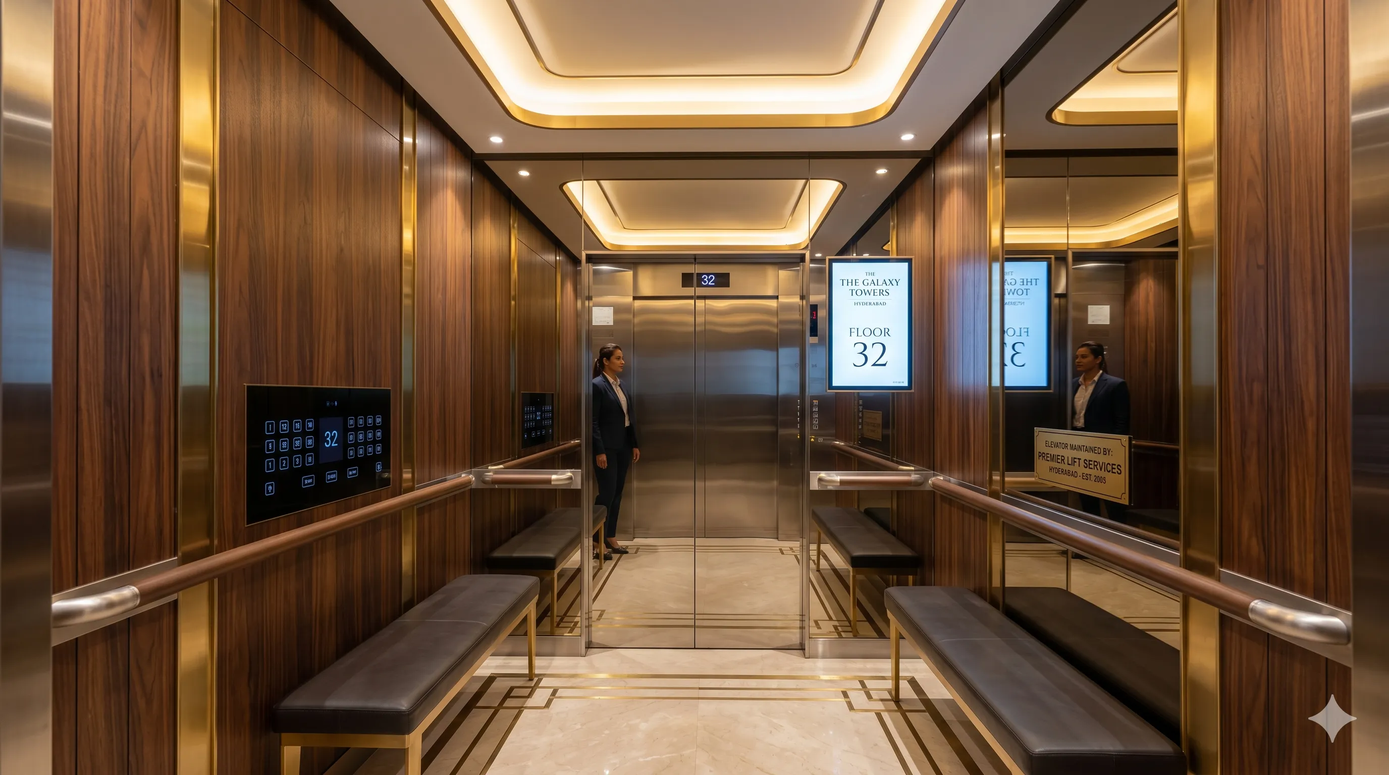 Modern premium elevator interior for maintenance CTA